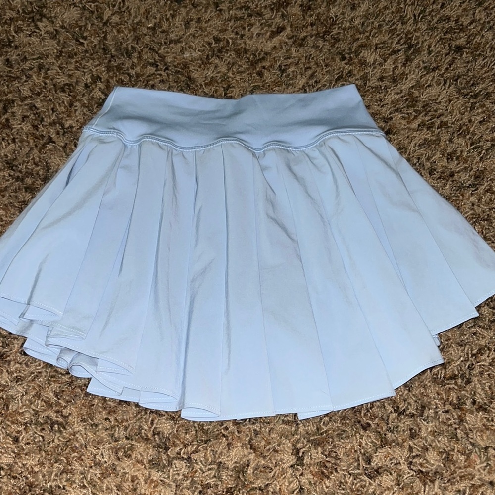 blue pleated aerie skirt
